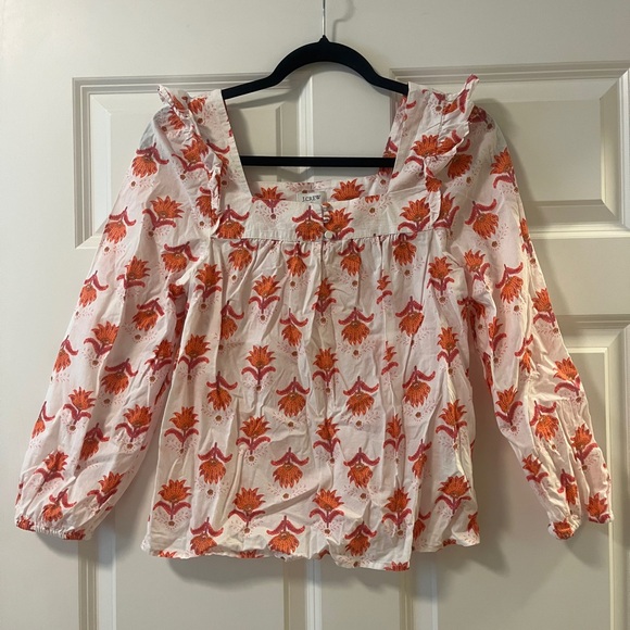 J.Crew Square Neck Ruffle Top - Picture 3 of 4